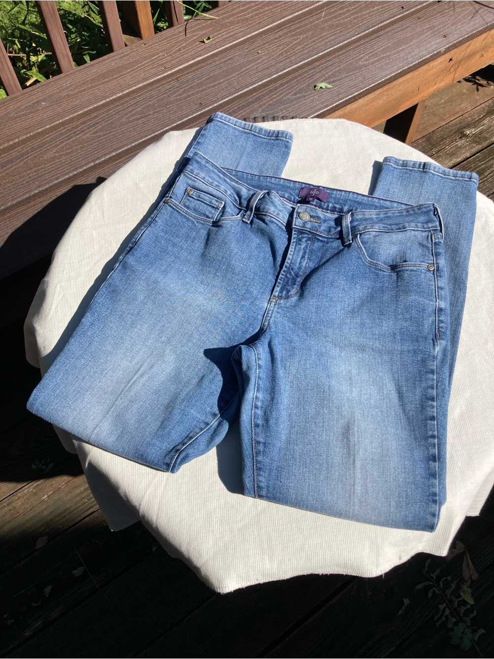 NYDJ Women’s Size 10 Denim Leggings Skinny Jeans Medium Wash Stretch 29” Inseam